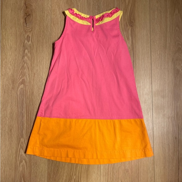 Hanna Andersson Girls Color Block Dress Pink Orange Yellow Sz 90 3T - Picture 3 of 6